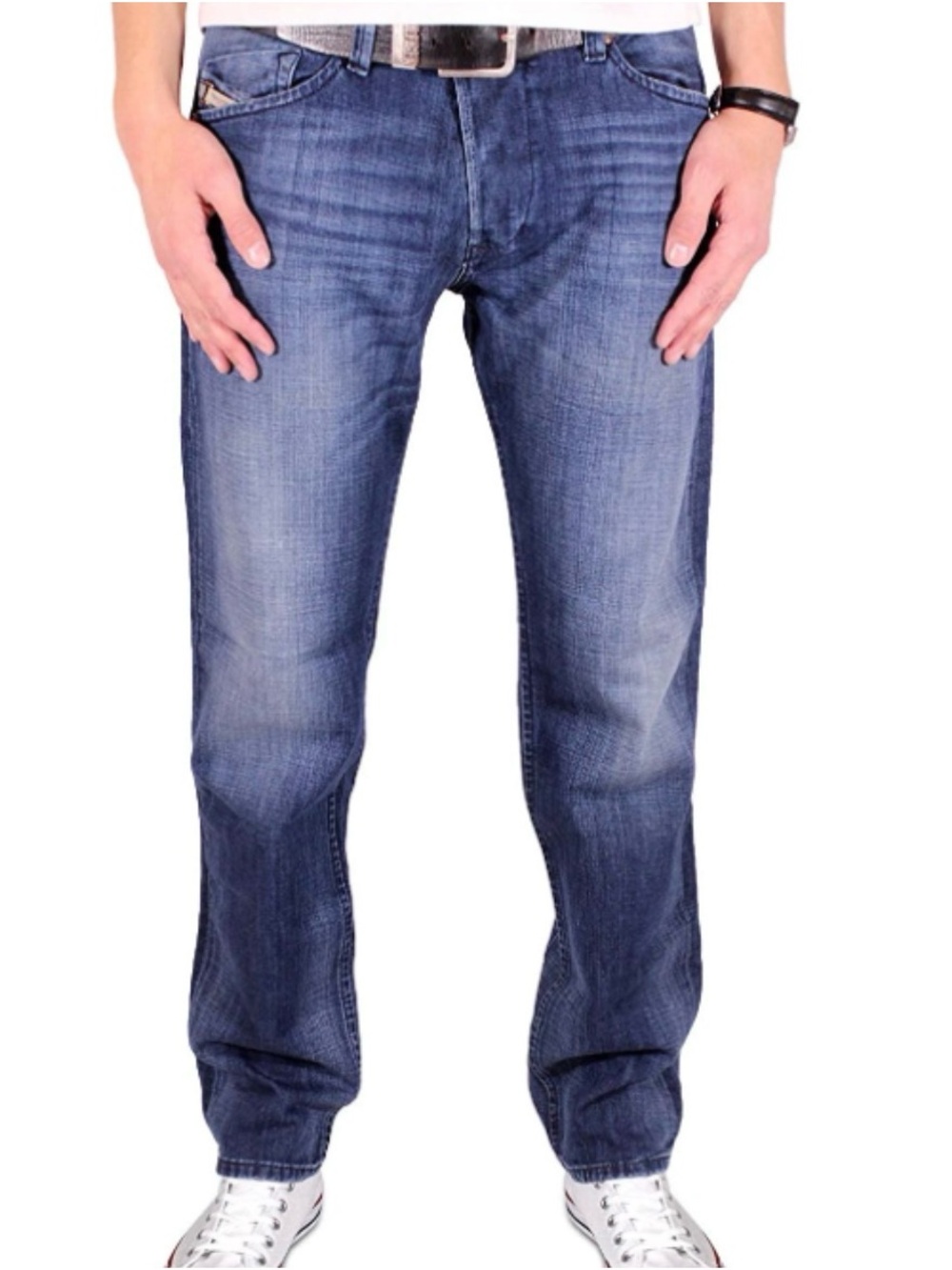 Diesel Men's DARRON Straight Jeans in Dark Blue
